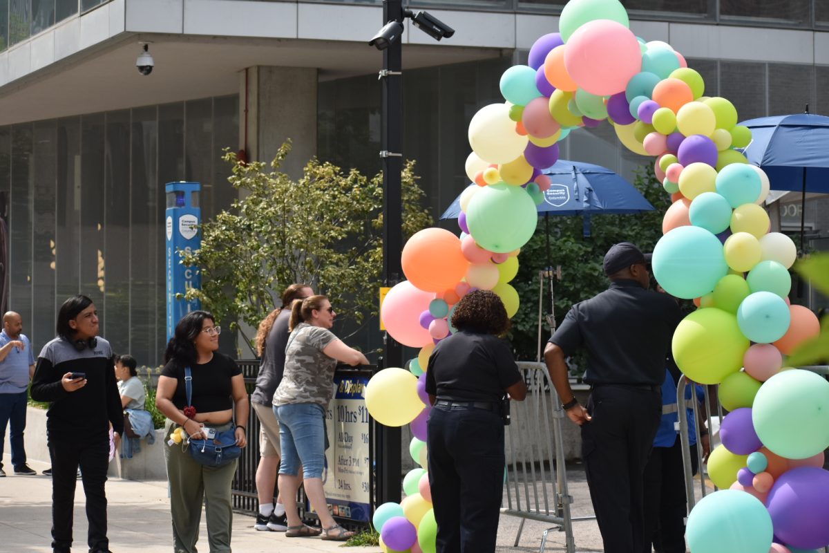 Incoming students and faculty at Columbia prepare for Convocation hosted at the Student Center on Friday. Aug. 30, 2024. The new location moved from Grant Park, to the Student Center for the first time this year.