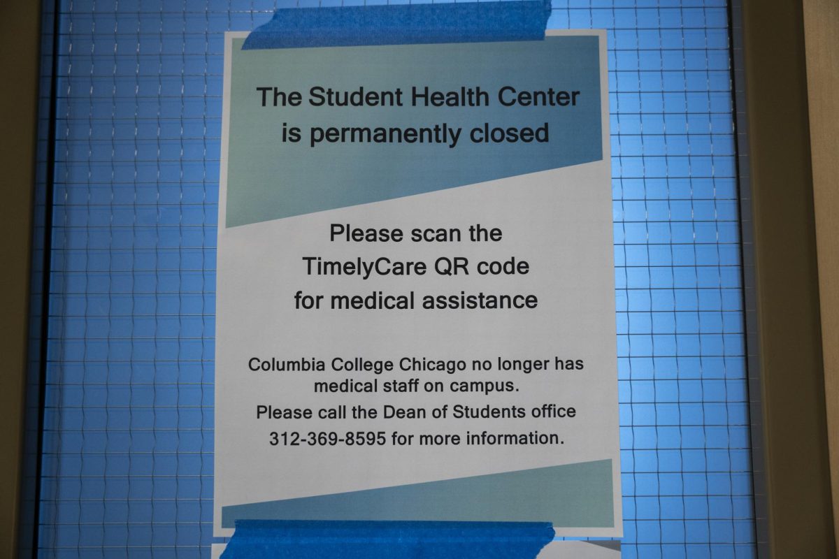 Papers are taped to the door of the Health Center stating it is permanently closed and offers additional information on student health on Wednesday, Sept. 4, 2024.