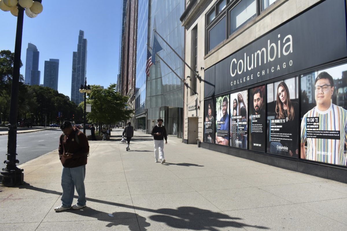 Students walk to campus buildings on S. Michigan Avenue on Wednesday, Sept. 11, 2024.