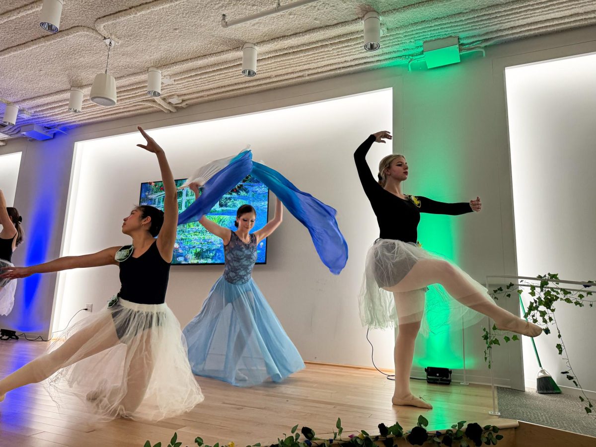 Members of the Renegades En Pointe Ballet Club finish their final number in the Magic Garden showcase at the Hive in the 618 S. Michigan building on Friday, Dec. 6, 2024. 