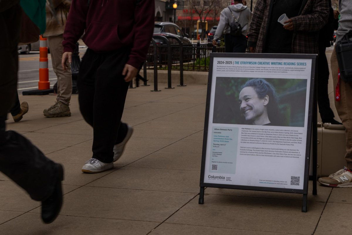 Chicagoans walk past a sign for the 2024-2025 Allium Release Party outside of 1104 S. Wabash on Thursday, April 17, 2025.
