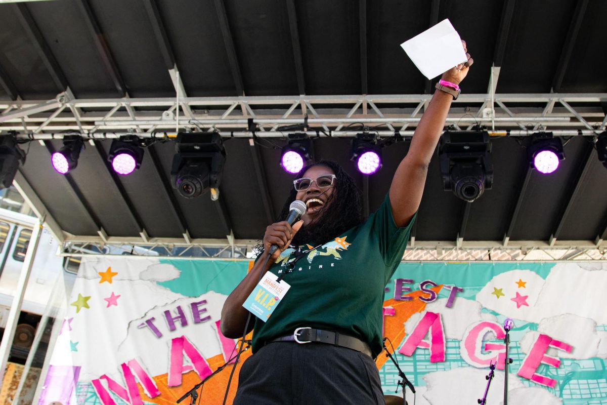 New President and CEO Shantay Bolton speaks to Columbia students and visiting parents at MainStage on Friday, May 16, 2025.