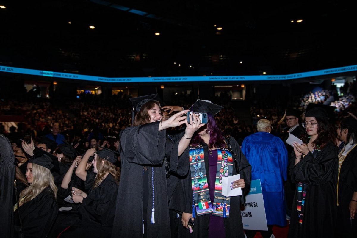 Columbia College students arrive at the  commencement ceremony on Sunday, May 18, 2025.