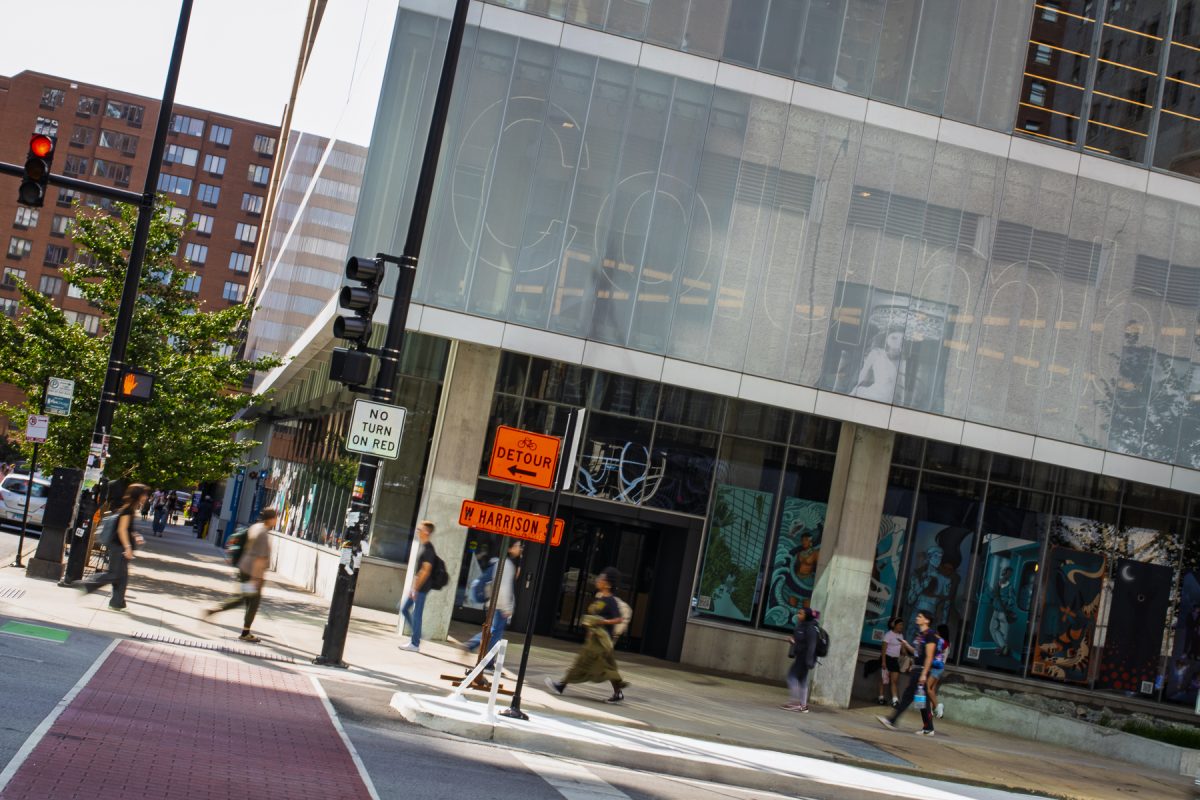 Columbia students walk past the Student Center on Wednesday, Sept. 10, 2025.