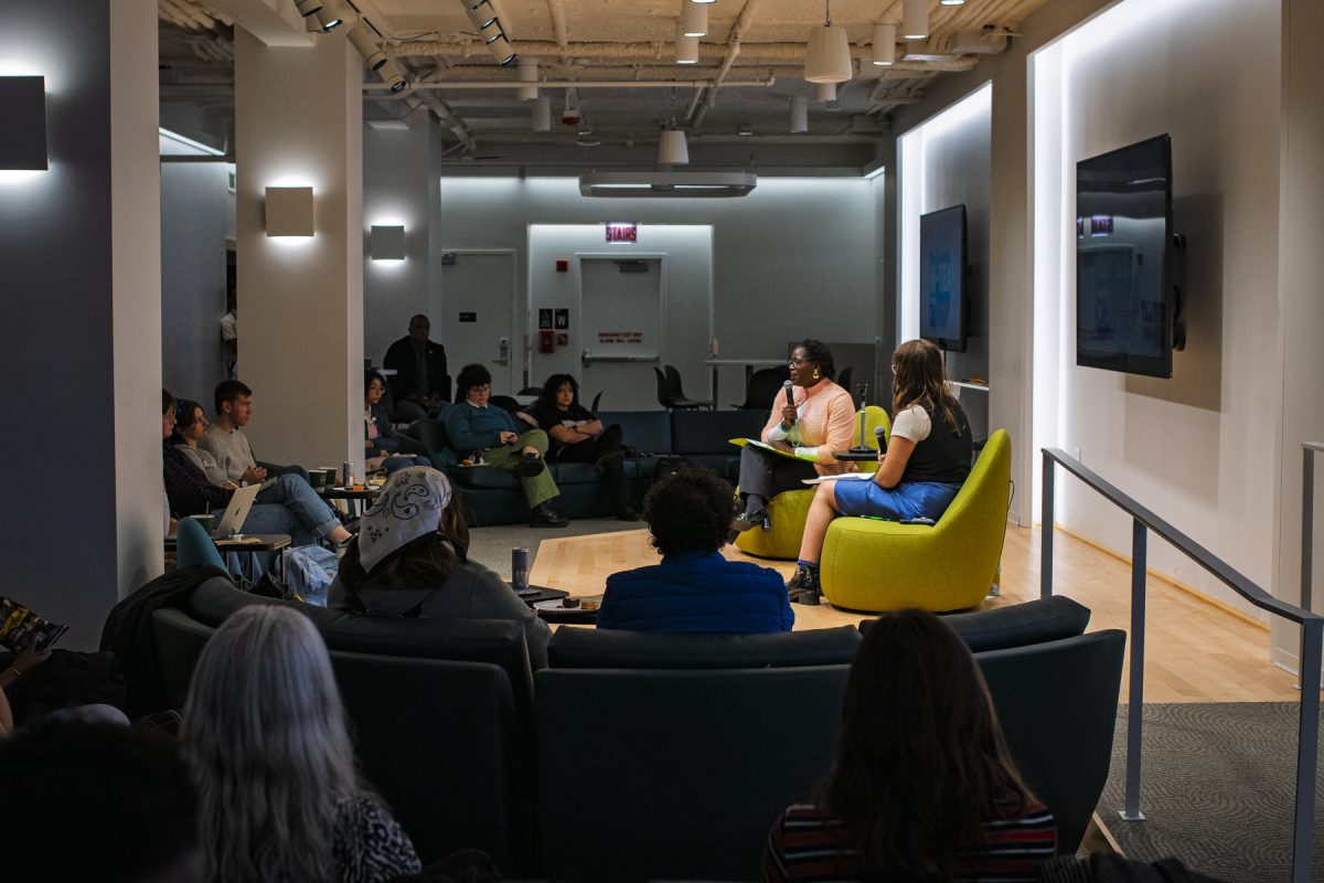 President and CEO Shantay Bolton sat down for a Q&A with the Student Government Association and attending students to address concerns and answer questions about the state of college in The Hive at 618 S. Michigan Ave. on Tuesday, Oct. 21, 2025.