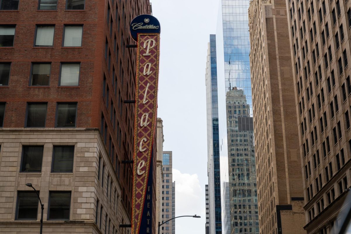 Cadillac Palace Theatre marquee in downtown Chicago on Monday, Oct. 13, 2025.