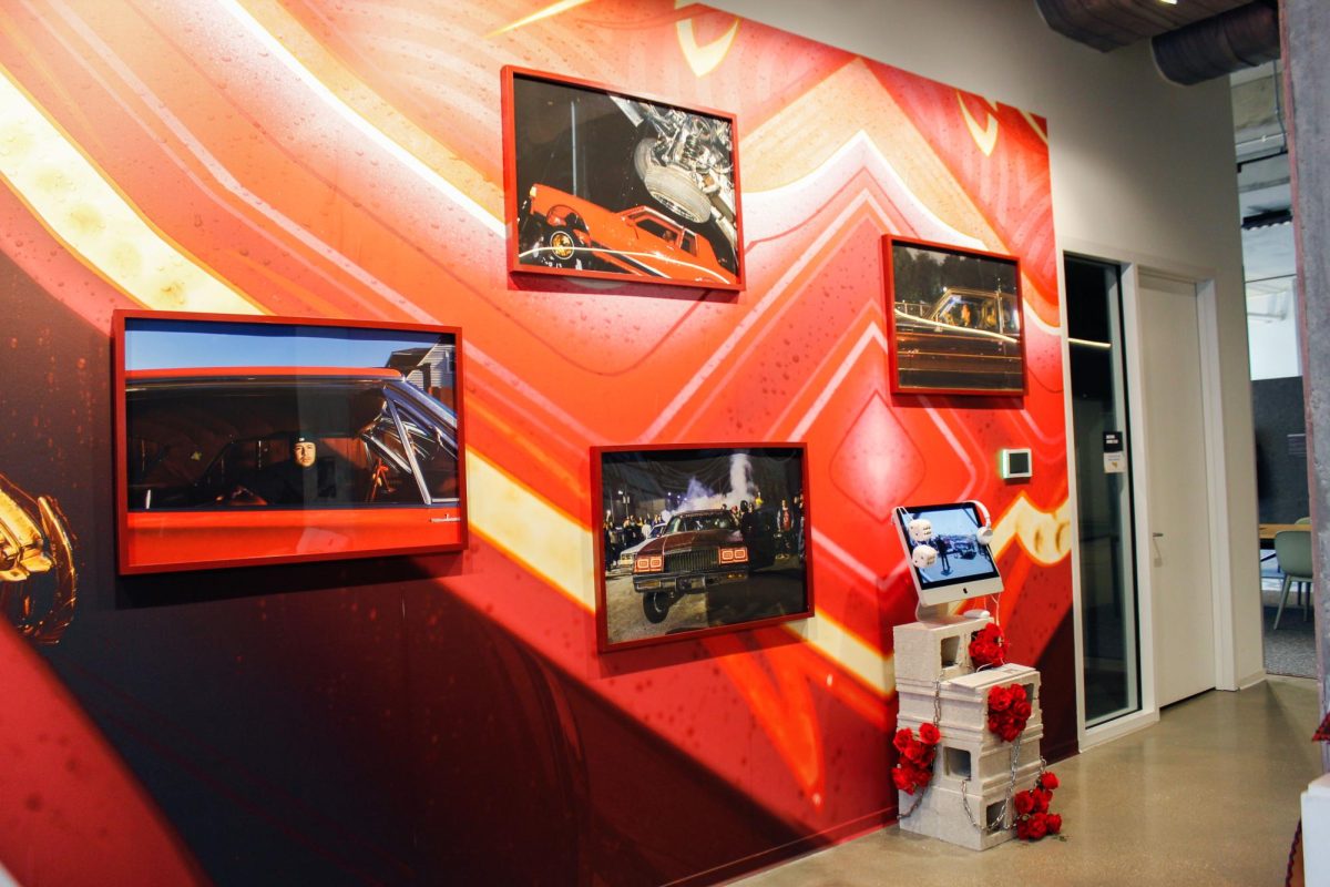 The "Por Vida" exhibit, by Columbia alum Carmen Ordoñez, hangs on the third floor of the Student Center on Tuesday, Nov. 25, 2025.