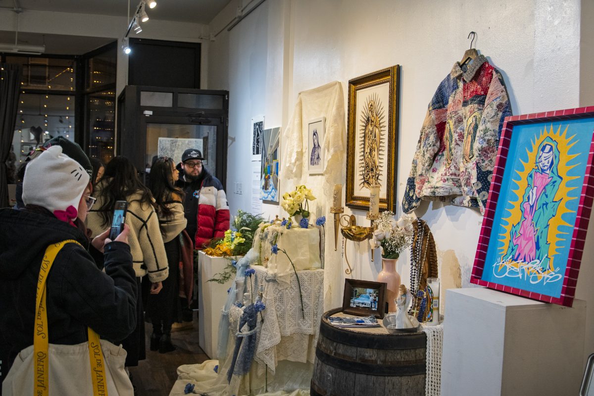 The 4th annual Visiones de Guadalupe: La Virgen Migrante showcases artwork of the Virgin of Guadalupe at Pilsen Arts & Community House on Saturday, Dec. 13, 2025.