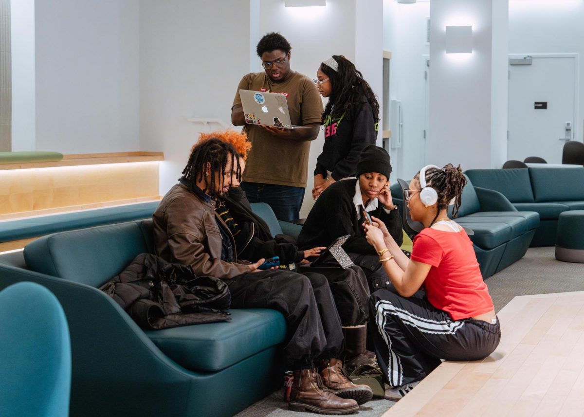 Columbia College BSU members share vision board ideas among each other  in The Hive on the third floor of 618 S. Michigan Ave. building, Wednesday, Jan. 28, 2026.