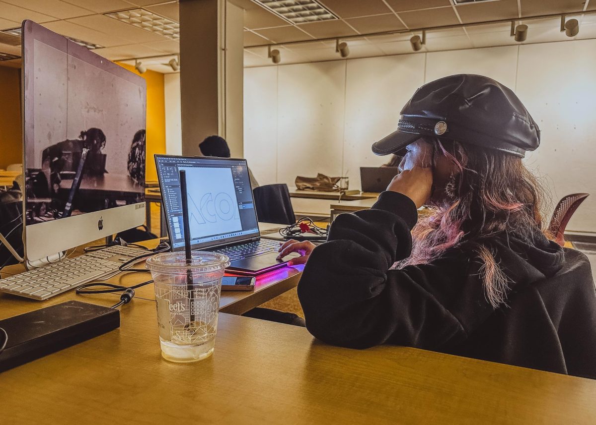 Aiko Cuellar, a senior photography major, edits images during her Advanced Retouching and Composition course on the ninth floor of the 623 S. Wabash Ave. building on Tuesday, Feb. 17, 2026.