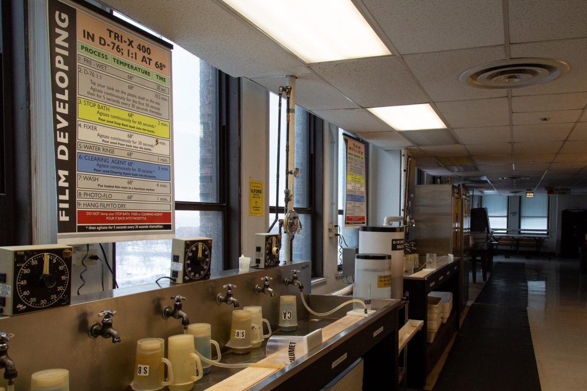 The darkroom sits empty at the start of the second week of the semester in the 600 S. Michigan Ave. building on Monday, Feb. 2, 2026.