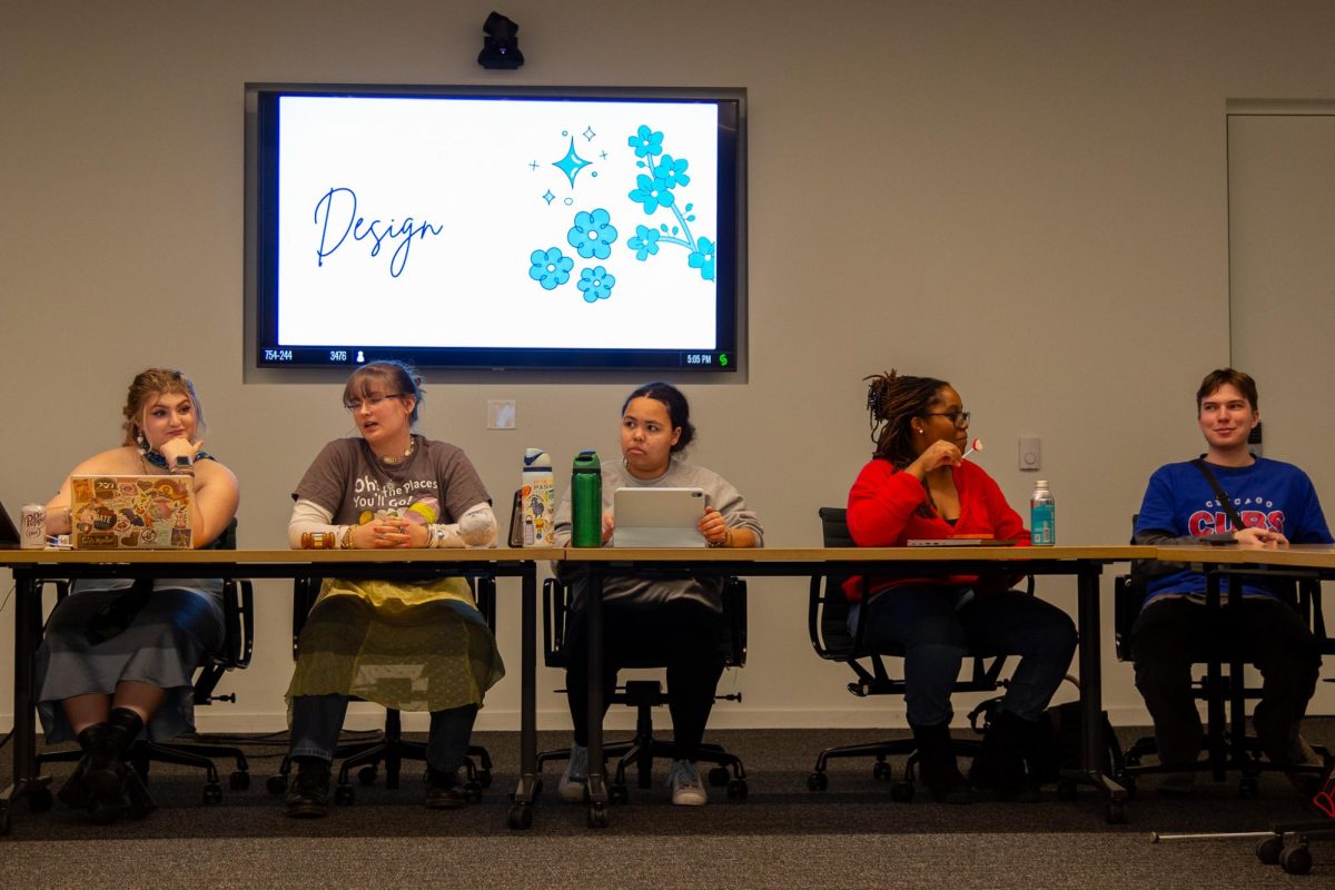 Members of the SGA board hold elections in the second floor board room in the Student Center on Tuesday, Feb. 3, 2026.