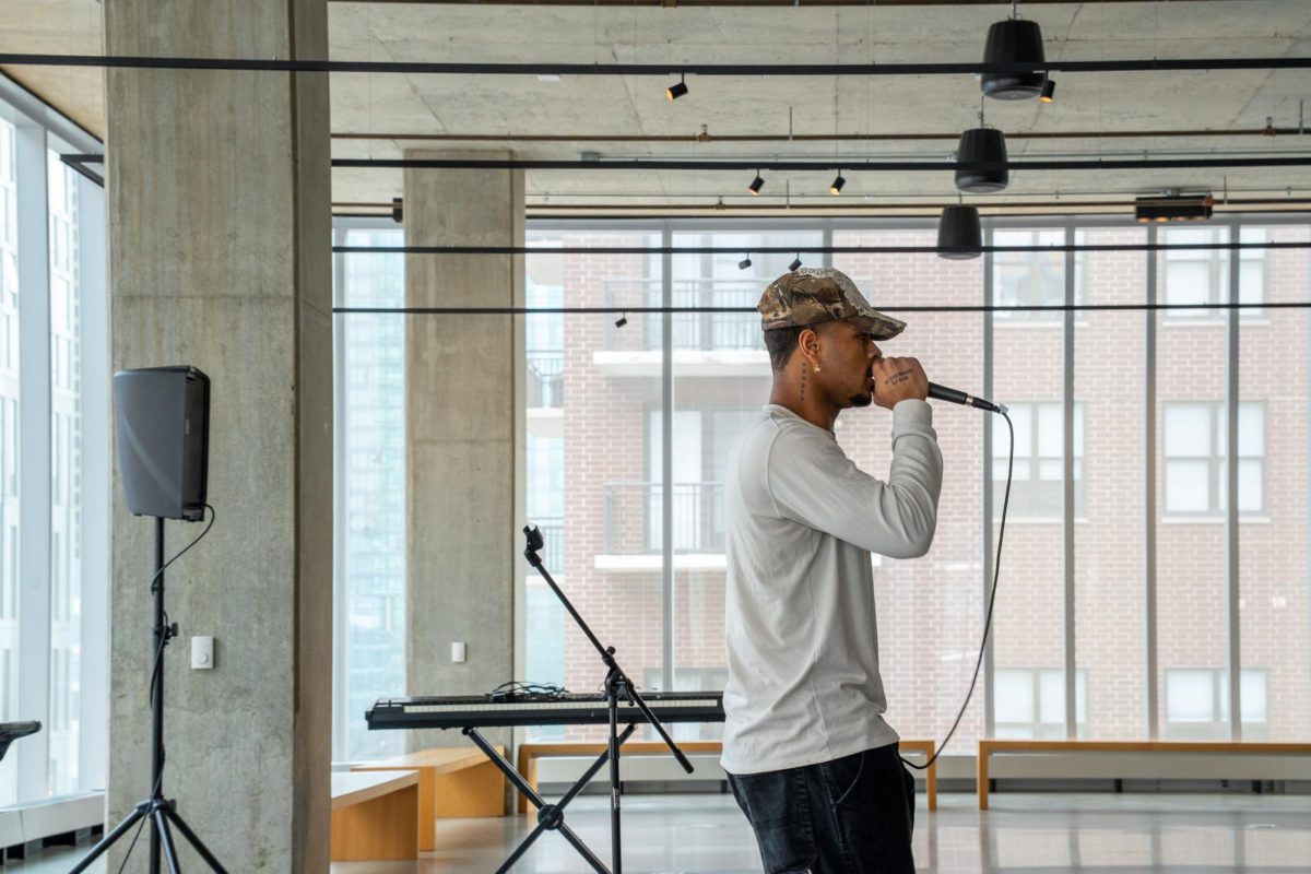 Aidan Talty-Murphy, a sophomore music major, rehearses for the Black Souls Welcome event in the Student Center on Thursday, Feb. 5, 2026.
