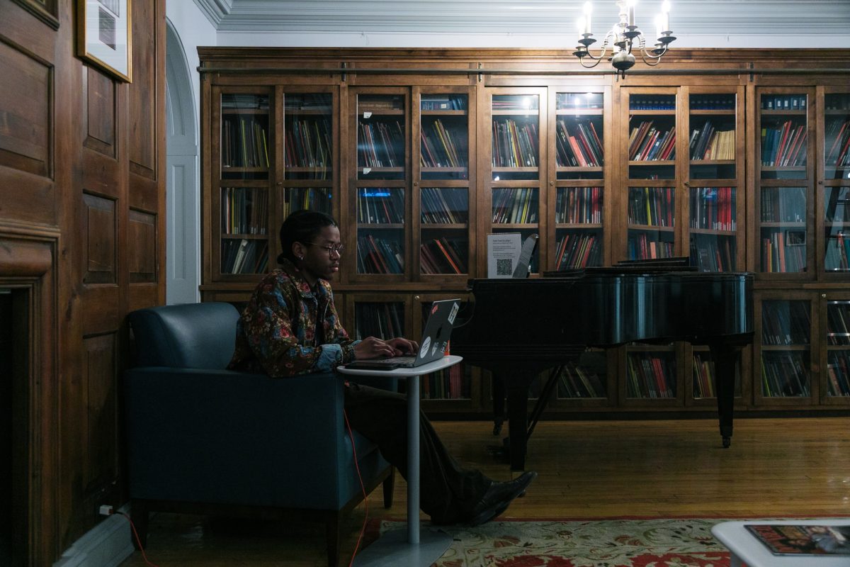 Miles "Smiles" Wilson, a junior music major, locks in on the 3rd floor of the 1014 S. Michigan Ave. building as the 2nd week of the spring semester takes place on Tuesday, Feb. 3, 2026.