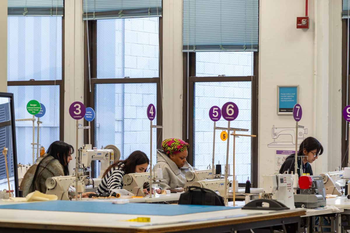 Students use the lockstitch machines in the fashion lab in the 623 S. Wabash Ave. building on Tuesday, March 3, 2026.