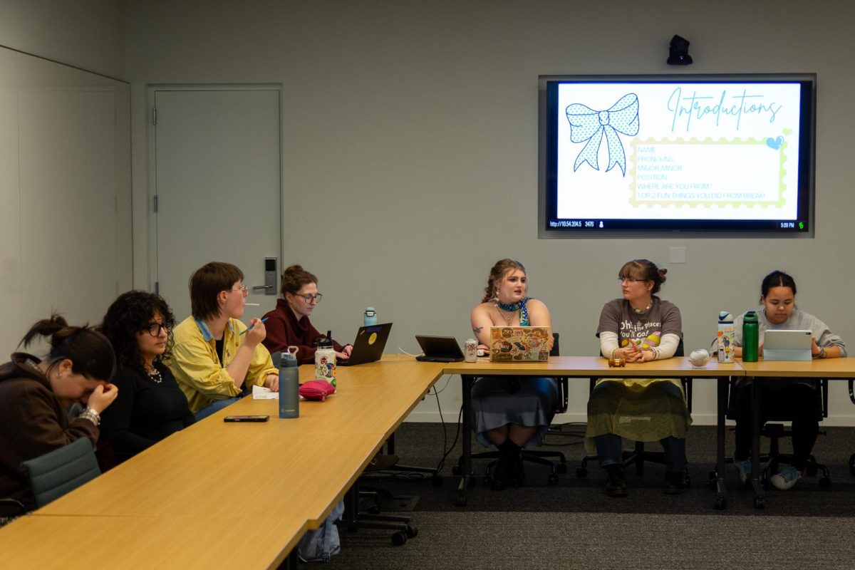 Members of the SGA board hold elections in the Student Center on Feb. 3, 2026.