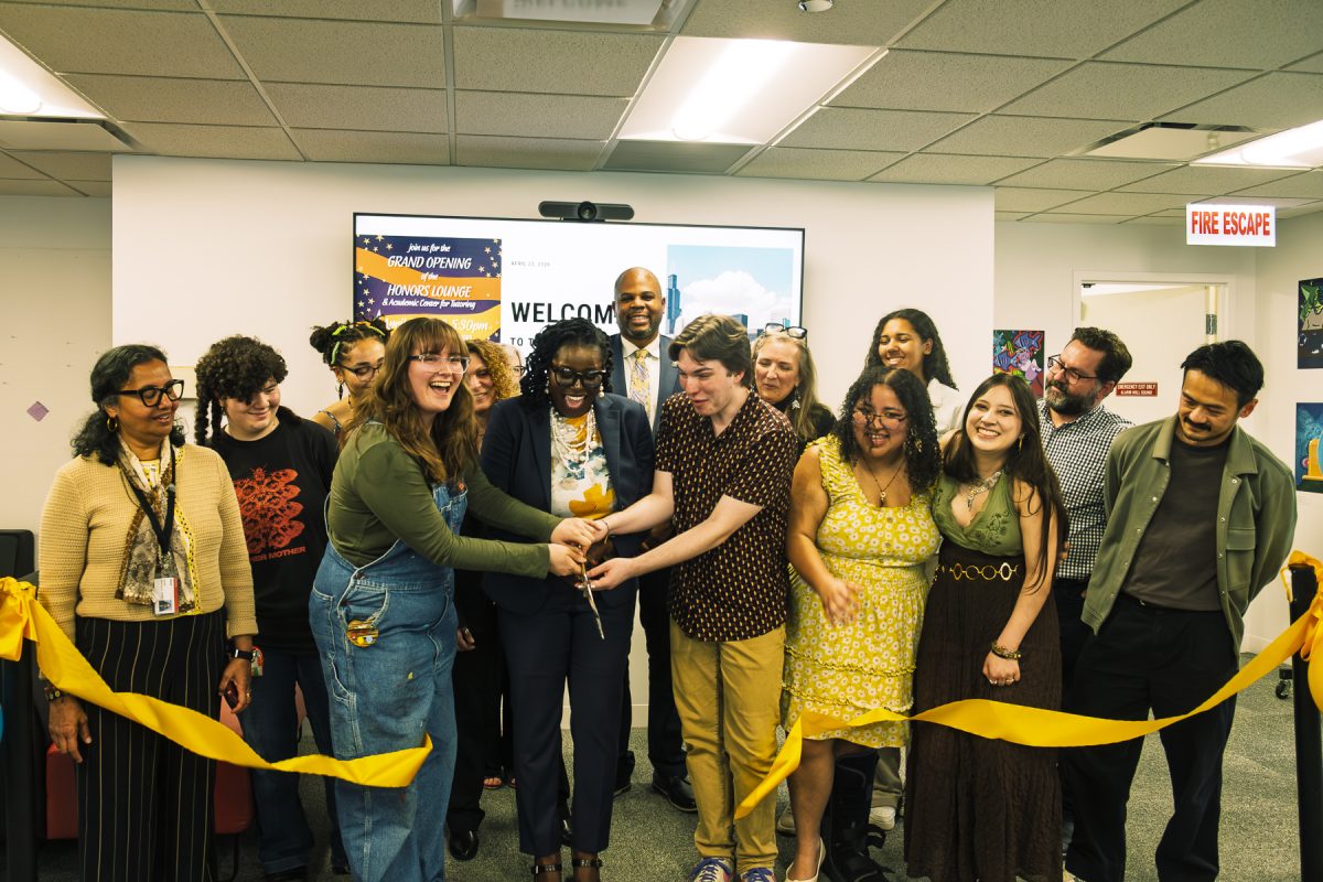 President and CEO Shantay Bolton cuts the ribbon at the grand opening of the Honors Lounge on the 6th floor in Suite 610 of 33 E. Ida B. Wells on Thursday, April 23, 2026.