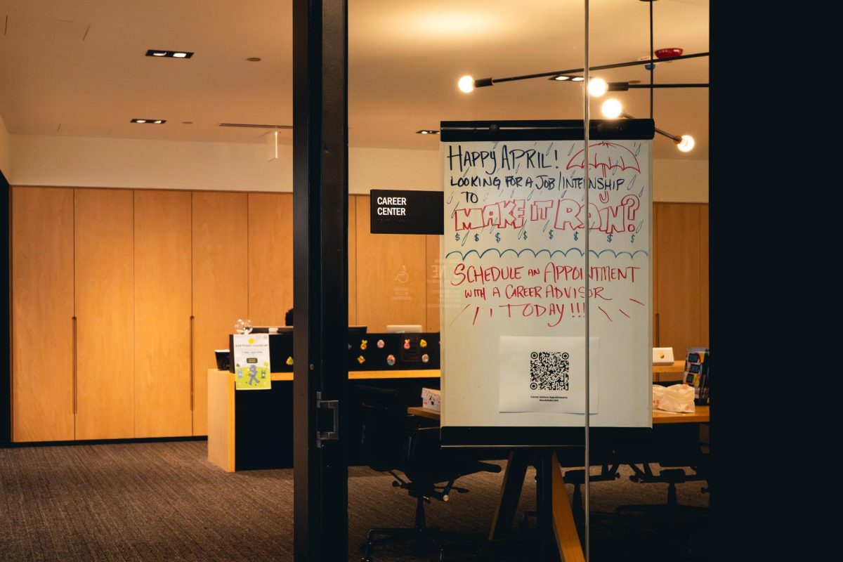 Free donuts and hot chocolate are available for Student Employee Appreciation Week at the Career Center on the third floor of the Student Center on Wednesday, April 4, 2026.