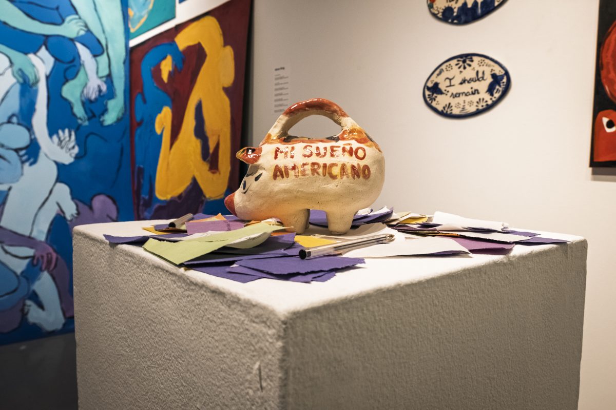 'Mi Sueño Americano', a graduating student's work, is displayed at the C33 Gallery on 33 E. Ida B. Wells, for Human Condition, a 2026 BA/BFA fine art exhibition, on Thursday, May 14, 2026.