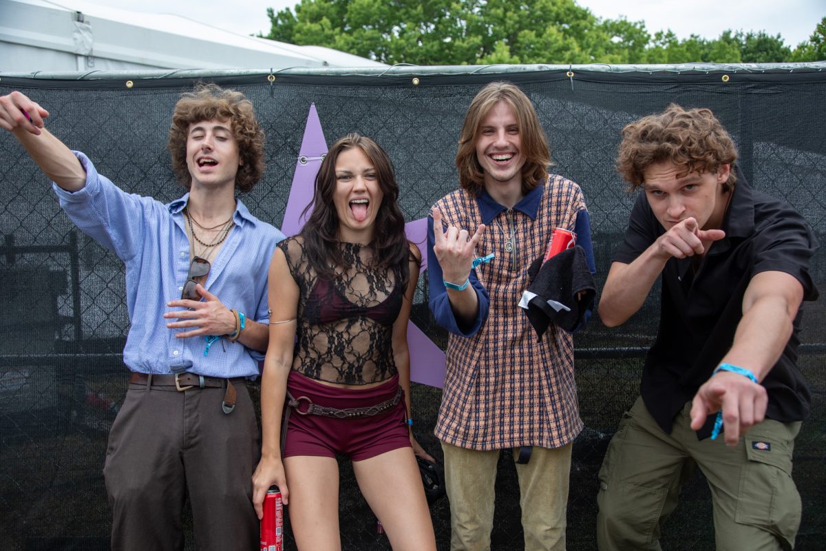 Free Joel, an up and coming band from Chicago, cools down after their set at Lollapalooza on Friday, July 31, 2026.