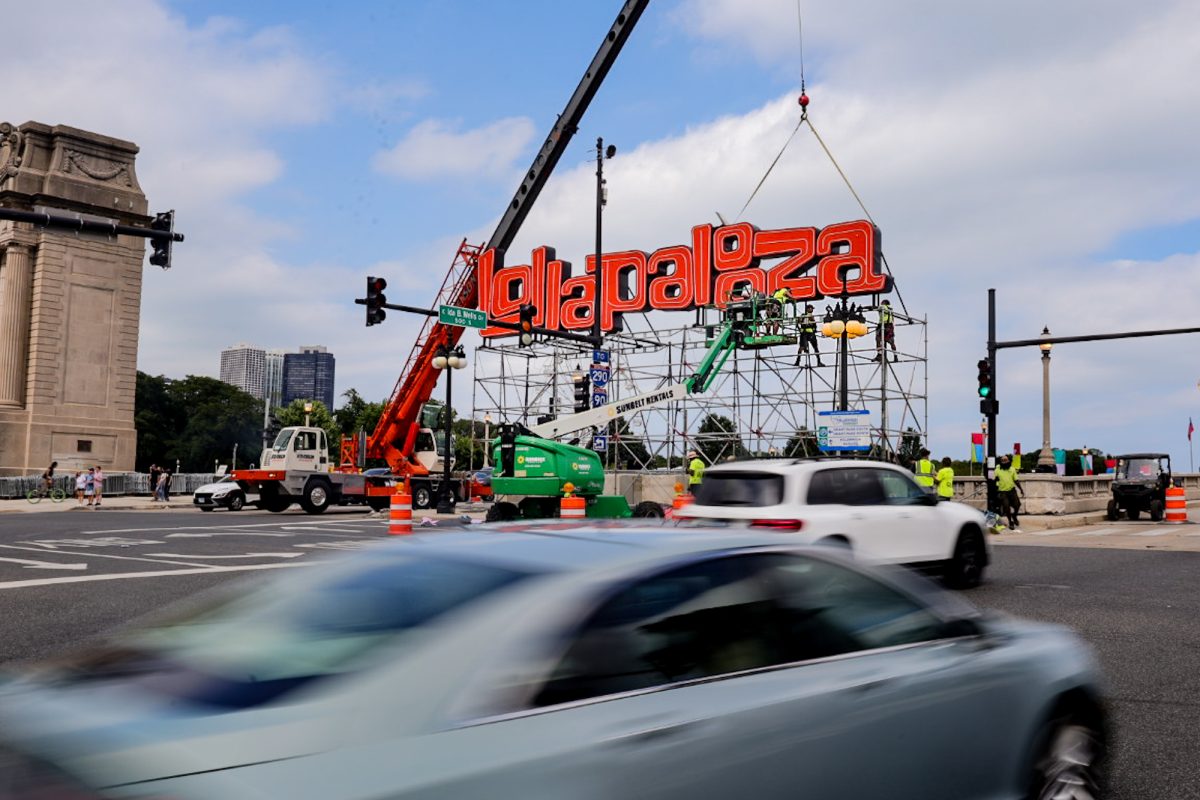 Construction on the Lollapalooza main entrance began Saturday, July 25. The main entrance is at Michigan Avenue and Ida B. Wells Drive.
