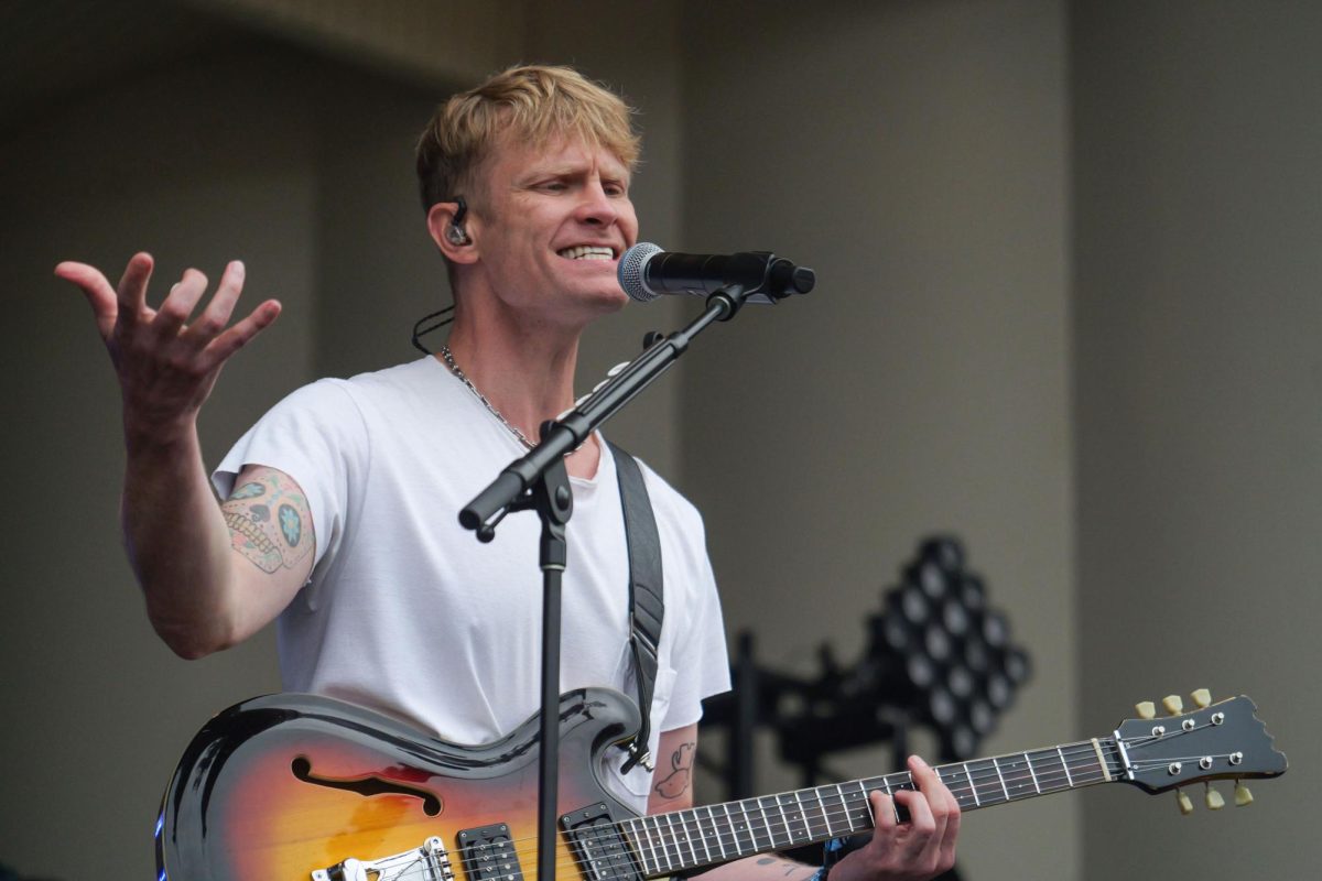 Ryan Guldemond, lead singer of Mother Mother, performs at the Tito's Stage on Friday, July 31, 2026.