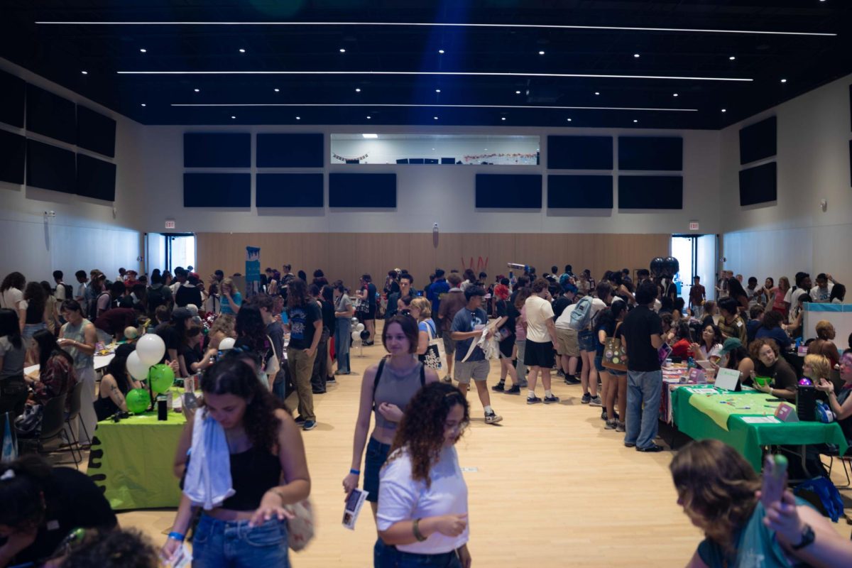 Incoming students explore interactive stations and student club booths during Convocation on the fifth floor of the Student Center on Friday, Sept. 4, 2026.