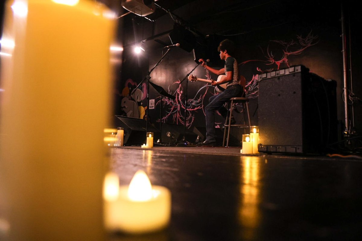 Aliejha Cullick performs on stage during Columbia's Sweater Weather showcase at the HAUS on Thursday, Oct. 15, 2026.